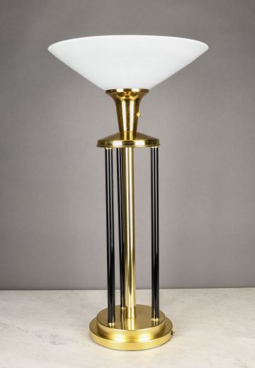 Black & Brass Torchiere Style Table Lamp