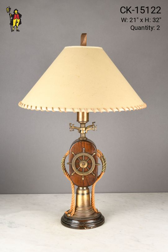 Wooden Nautical Table Lamp