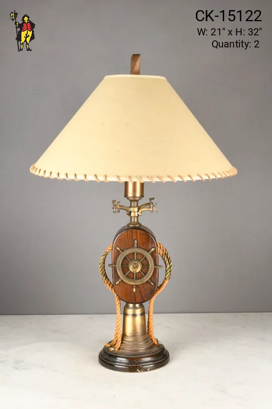 Wooden Nautical Table Lamp