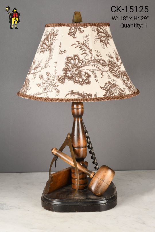 Wooden Tools Themed Table Lamp