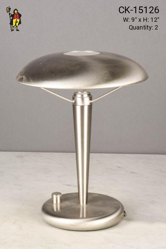 Nickel Metal Shaded LED Table Lamp