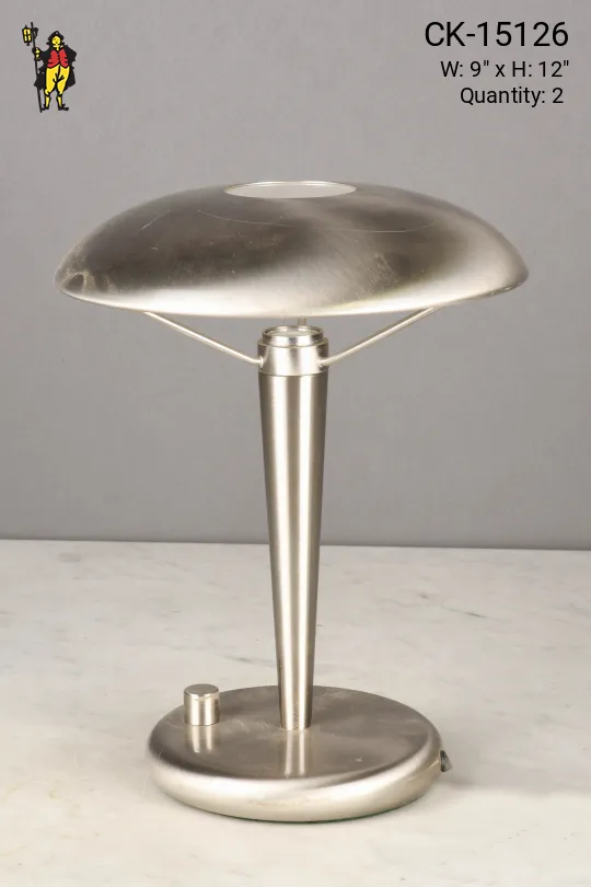 Nickel Metal Shaded LED Table Lamp