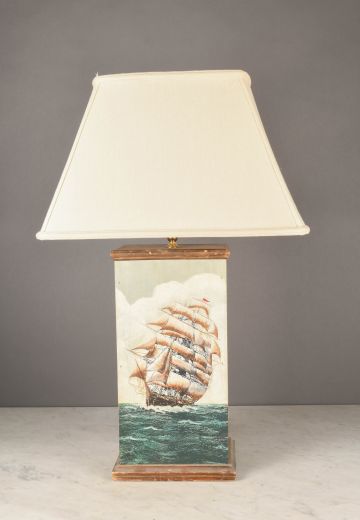 Painted Wooden Nautical Themed Table Lamp