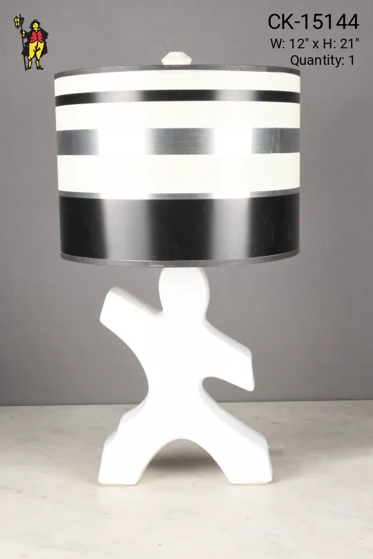 White Ceramic Abstract Table Lamp