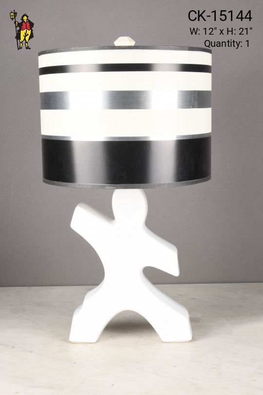 White Ceramic Abstract Table Lamp