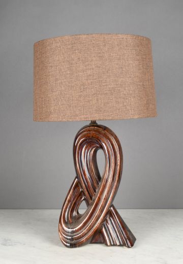 Abstract Brown Ceramic Table Lamp