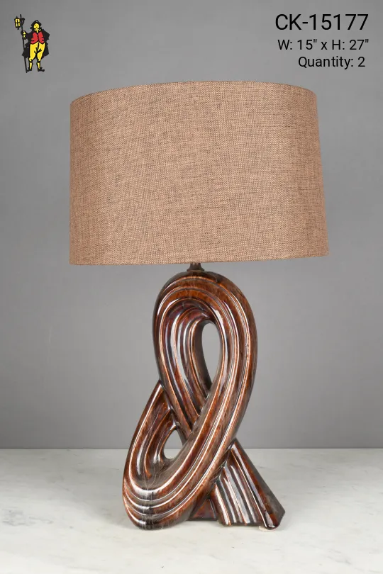 Abstract Brown Ceramic Table Lamp