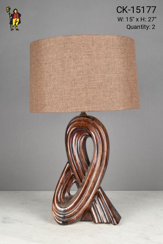 Abstract Brown Ceramic Table Lamp