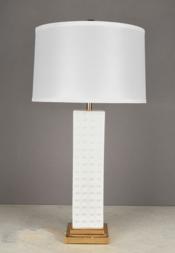 White Textured Ceramic Table Lamp