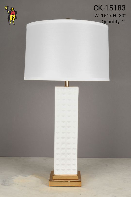 White Textured Ceramic Table Lamp