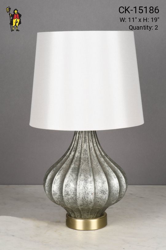 Distressed Silver Ceramic Table Lamp
