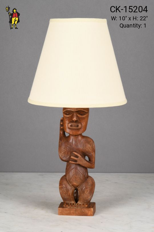 Small Wooden "Tiki" Table Lamp - Tiki Collection