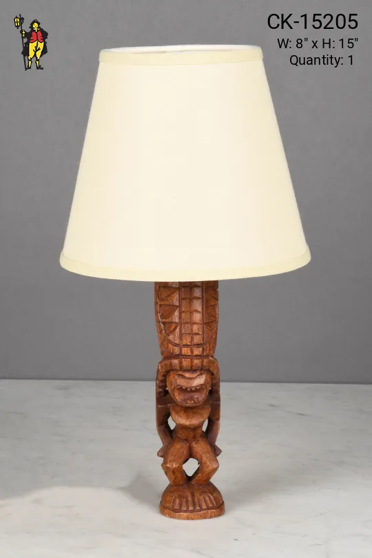 Small Wooden "Tiki" Table Lamp - Tiki Collection