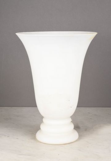Large Torchiere Style White Glass Table Lamp