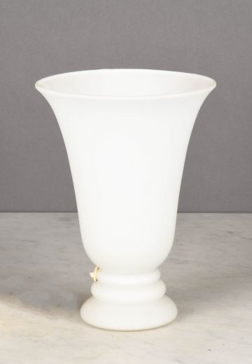 Small Torchiere Style White Glass Table Lamp
