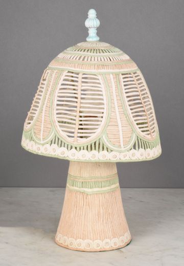 Light Pink & Green Ceramic Table Lamp