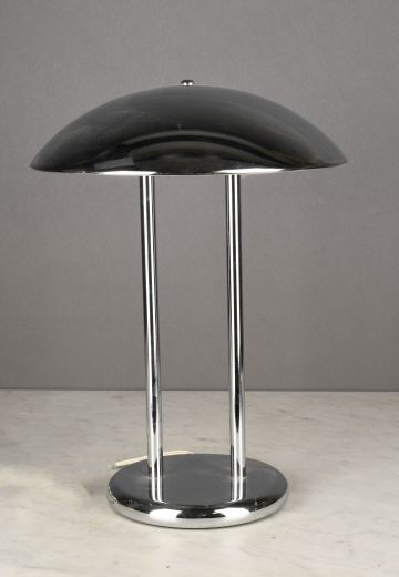 Chrome Metal Shaded Table Lamp