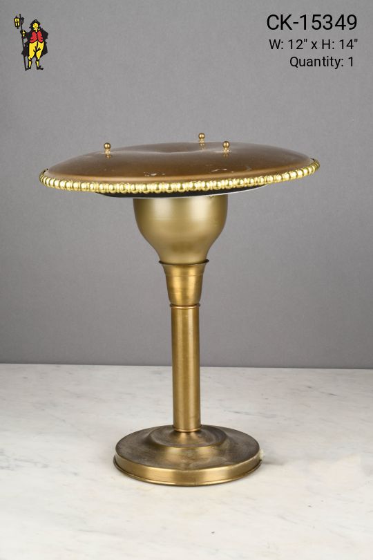Antique Brass Metal Shaded Single Light Table Lamp