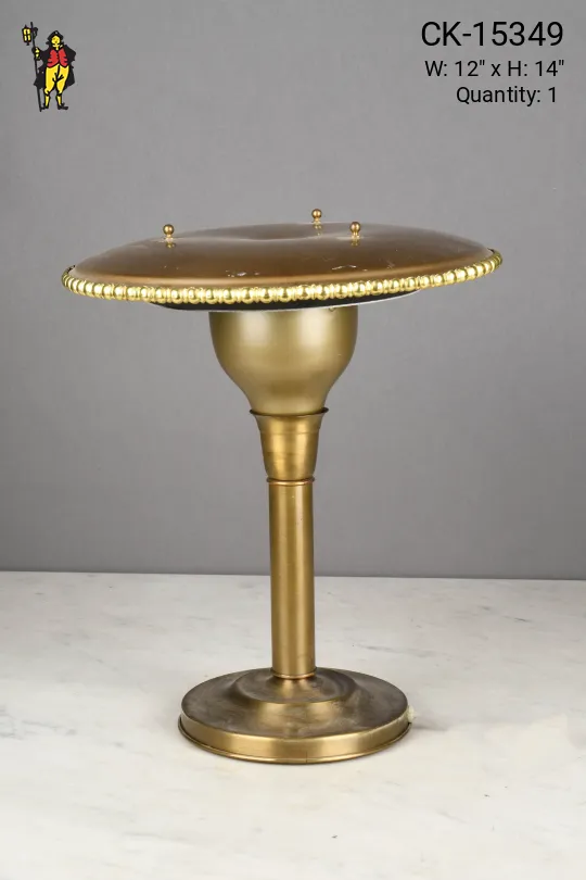 Antique Brass Metal Shaded Single Light Table Lamp