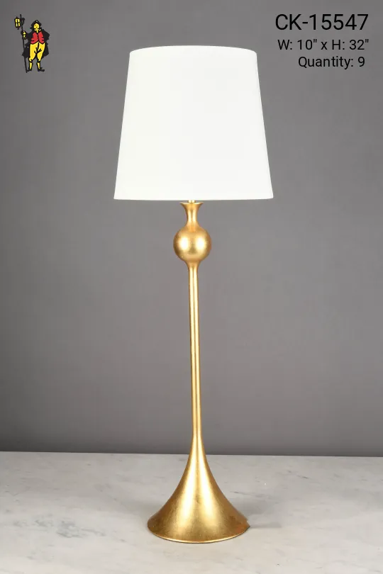 Tall Brass Modern Table Lamp