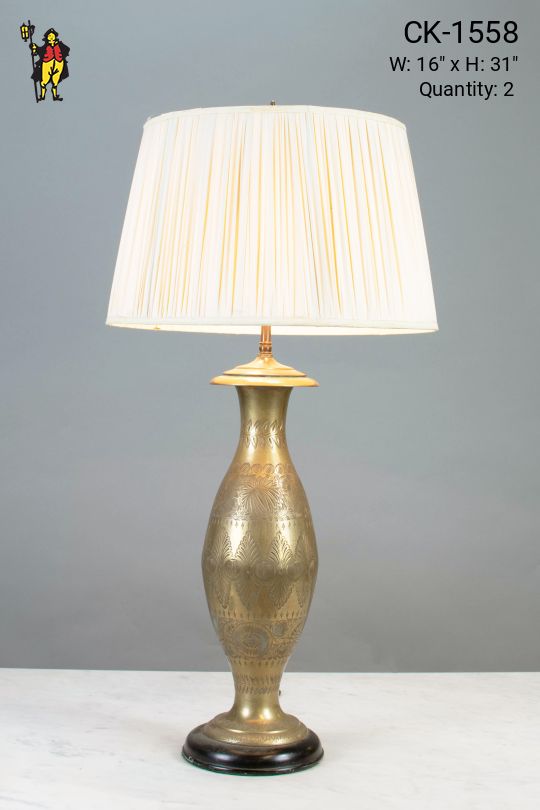 Etched Brass Table Lamp