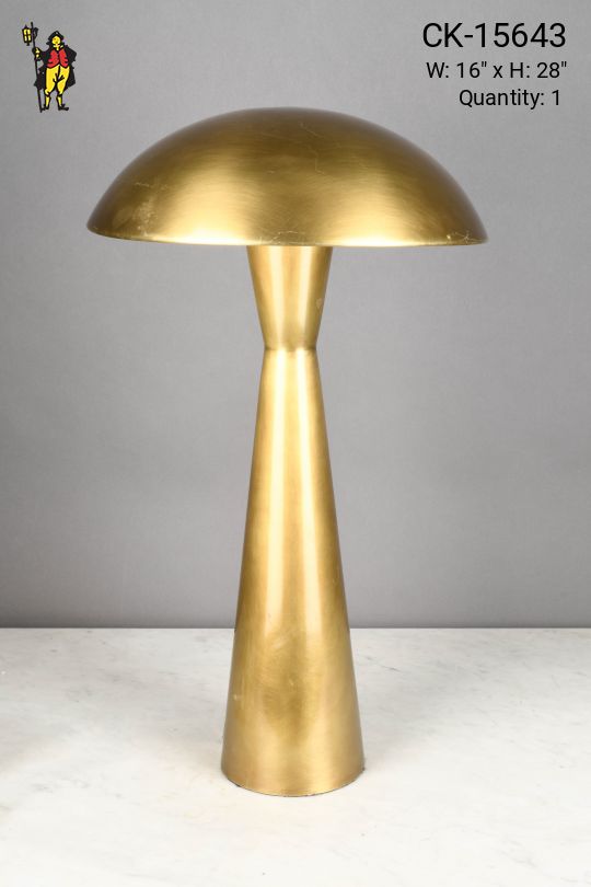 Brass Metal Shaded Oversize Table Lamp