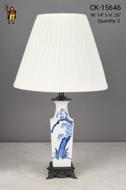 Blue & White Ceramic Ginger Jar Table Lamp