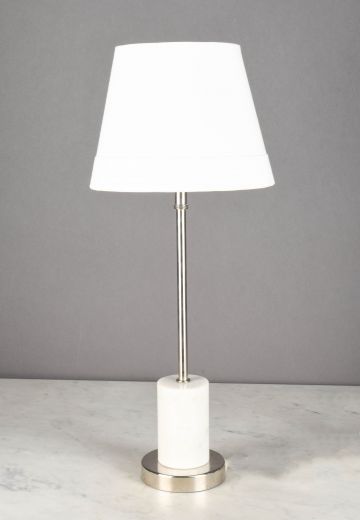 Marble & Nickel Modern Table Lamp