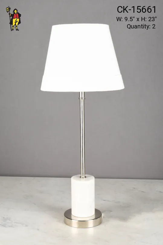 Marble & Nickel Modern Table Lamp