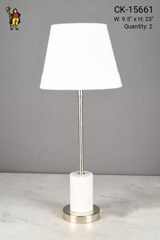 Marble & Nickel Modern Table Lamp