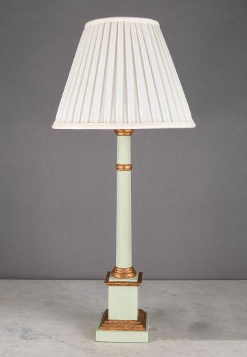 Painted Light Green & Brass Traditional Table Lamp
