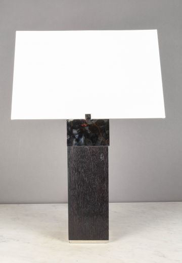 Wood & Chrome Modern Table Lamp