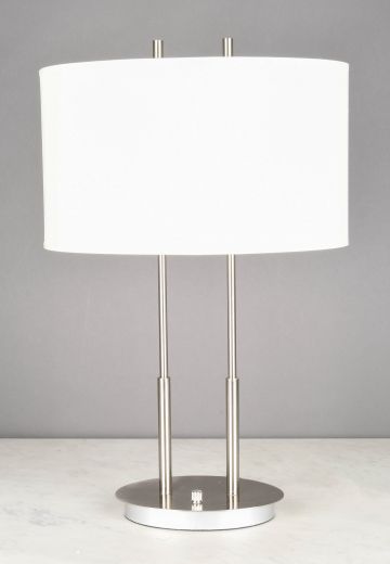 Nickel Two Light Modern Table Lamp