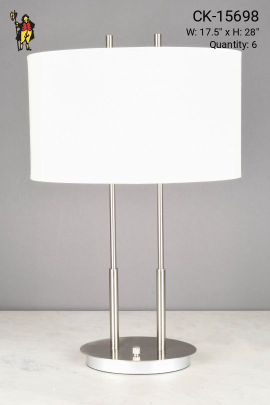 Nickel Two Light Modern Table Lamp