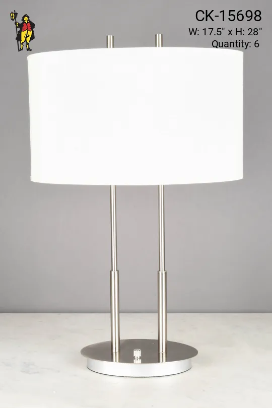 Nickel Two Light Modern Table Lamp