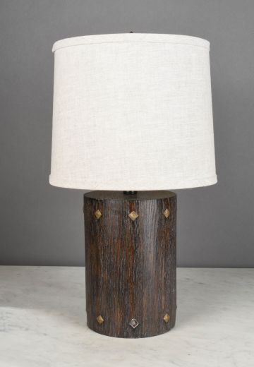 Wooden Round Table Lamp