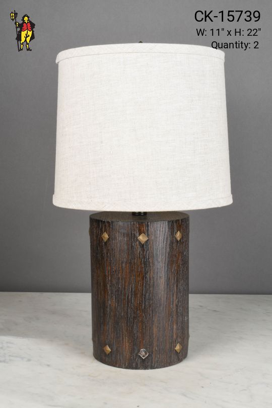 Wooden Round Table Lamp