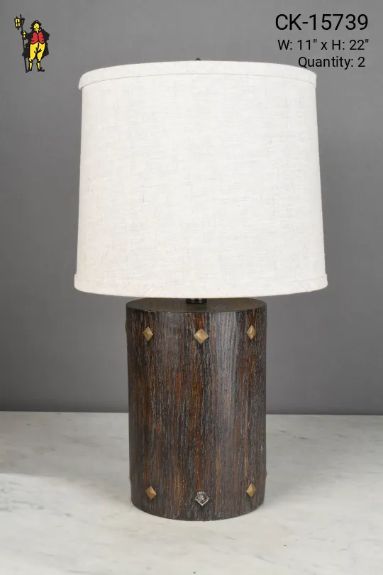 Wooden Round Table Lamp