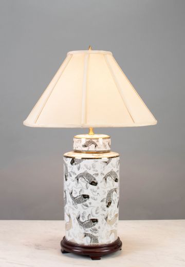 Painted Fish Ceramic Table Lamp
