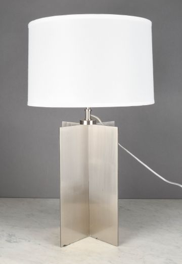 Nickel "X" Shaped Table Lamp
