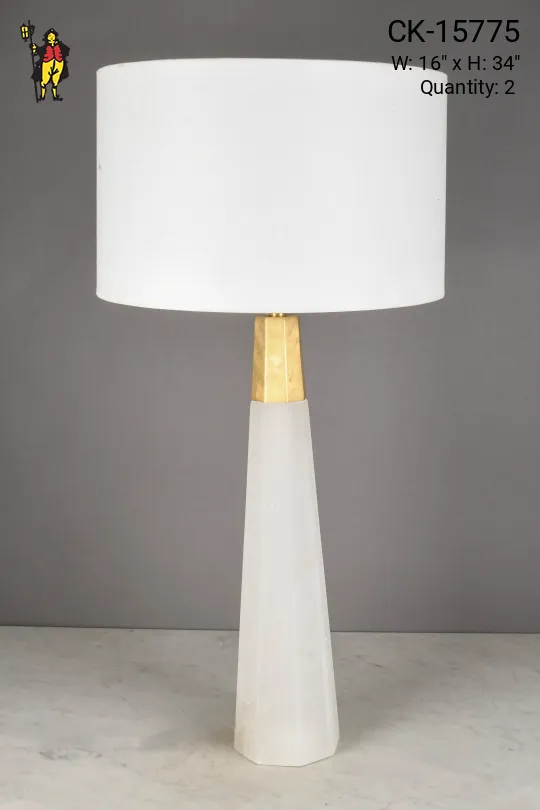 Marble & Brass Oversize Table Lamp