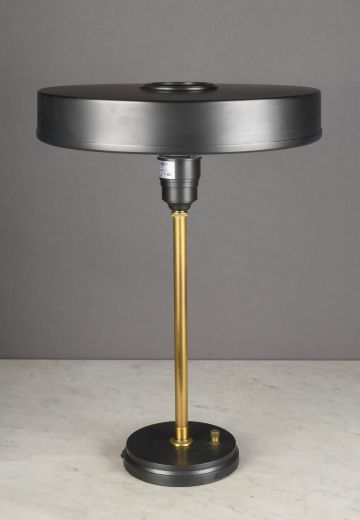 Brass & Matte Black Metal Shaded Table Lamp