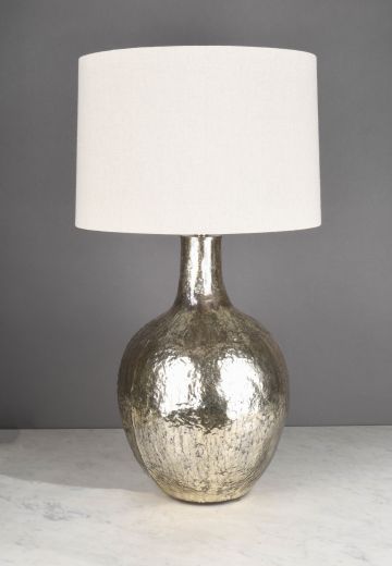Painted Silver Ceramic Table Lamp