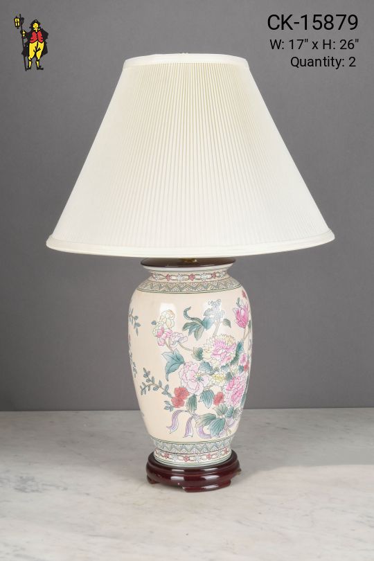 Floral Painted Ceramic Table Lamp