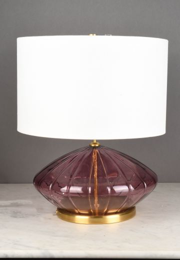Short Purple Glass Modern Table Lamp