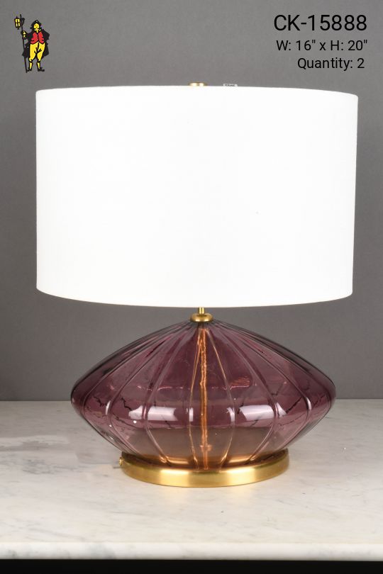 Short Purple Glass Modern Table Lamp