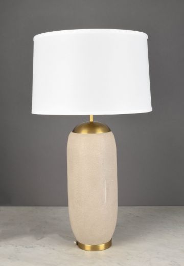 Textured Ceramic w/Brass Accents Table Lamp