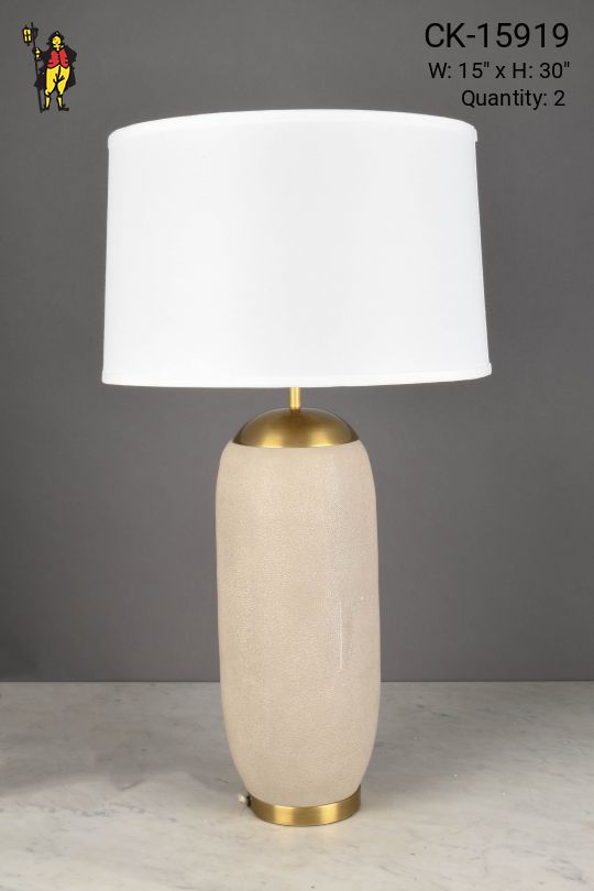 Textured Ceramic w/Brass Accents Table Lamp
