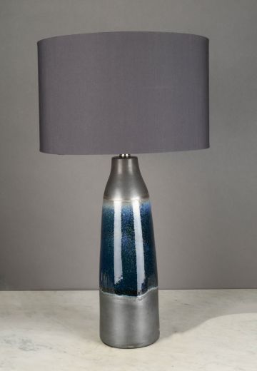 Gray & Blue Ceramic Table Lamp