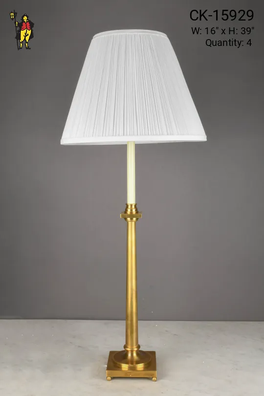 Tall Brass Single Candle Table Lamp